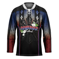 Mabuhay Philippines Festival Hockey Jersey Filipino Map Sampaguita Igorot Pattern