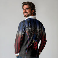 Mabuhay Philippines Festival Long Sleeve Polo Shirt Filipino Map Sampaguita Igorot Pattern