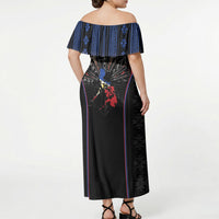 Mabuhay Philippines Festival Off Shoulder Maxi Dress Filipino Map Sampaguita Igorot Pattern