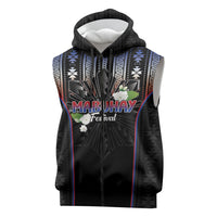 Mabuhay Philippines Festival Sleeveless Zip Hoodie Filipino Map Sampaguita Igorot Pattern