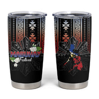 Mabuhay Philippines Festival Tumbler Cup Filipino Map Sampaguita Igorot Pattern