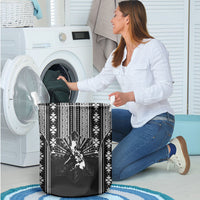 Mabuhay Philippines Festival Laundry Basket Filipino Map Black White Igorot Pattern