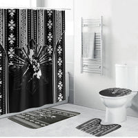 Mabuhay Philippines Festival Bathroom Set Filipino Map Black White Igorot Pattern