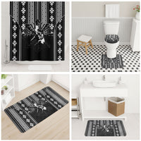 Mabuhay Philippines Festival Bathroom Set Filipino Map Black White Igorot Pattern