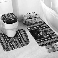 Mabuhay Philippines Festival Bathroom Set Filipino Map Black White Igorot Pattern