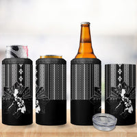 Mabuhay Philippines Festival 4 in 1 Can Cooler Tumbler Filipino Map Black White Igorot Pattern