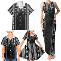 Mabuhay Philippines Festival Family Matching Tank Maxi Dress and Hawaiian Shirt Filipino Map Black White Igorot Pattern