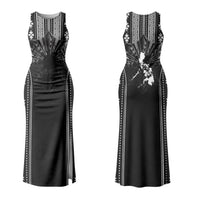 Mabuhay Philippines Festival Family Matching Tank Maxi Dress and Hawaiian Shirt Filipino Map Black White Igorot Pattern