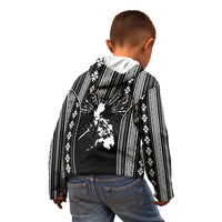 Mabuhay Philippines Festival Kid Hoodie Filipino Map Black White Igorot Pattern
