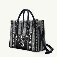 Mabuhay Philippines Festival Leather Bag Filipino Map Black White Igorot Pattern