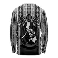 Mabuhay Philippines Festival Long Sleeve Shirt Filipino Map Black White Igorot Pattern