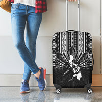 Mabuhay Philippines Festival Luggage Cover Filipino Map Black White Igorot Pattern
