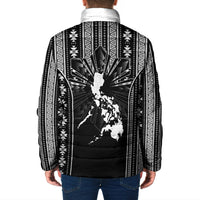 Mabuhay Philippines Festival Padded Jacket Filipino Map Black White Igorot Pattern