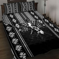 Mabuhay Philippines Festival Quilt Bed Set Filipino Map Black White Igorot Pattern
