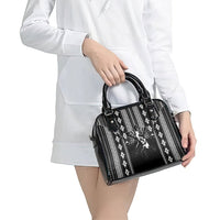 Mabuhay Philippines Festival Shoulder Handbag Filipino Map Black White Igorot Pattern