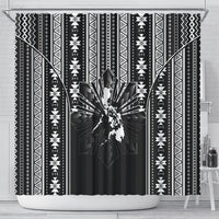 Mabuhay Philippines Festival Shower Curtain Filipino Map Black White Igorot Pattern