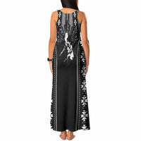 Mabuhay Philippines Festival Tank Maxi Dress Filipino Map Black White Igorot Pattern