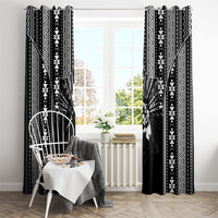 Mabuhay Philippines Festival Window Curtain Filipino Map Black White Igorot Pattern
