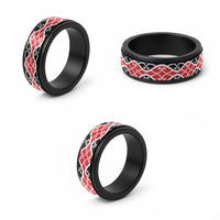 New Zealand Patiki Kowhaiwhai Motif Spinner Ring - Polynesian Pride