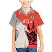 Custom Nouvelle-Caledonie Football Family Matching Mermaid Dress and Hawaiian Shirt Allez Les Cagous Simple Style