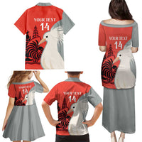 Custom Nouvelle-Caledonie Football Family Matching Puletasi and Hawaiian Shirt Allez Les Cagous Simple Style