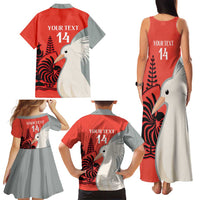 Custom Nouvelle-Caledonie Football Family Matching Tank Maxi Dress and Hawaiian Shirt Allez Les Cagous Simple Style