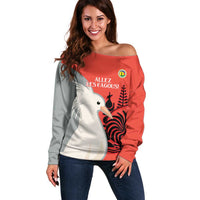 Custom Nouvelle-Caledonie Football Off Shoulder Sweater Allez Les Cagous Simple Style