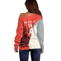 Custom Nouvelle-Caledonie Football Off Shoulder Sweater Allez Les Cagous Simple Style