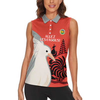 Custom Nouvelle-Caledonie Football Women Sleeveless Polo Shirt Allez Les Cagous Simple Style