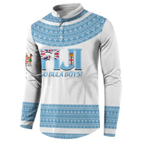 Custom Fiji Tapa Football Button Sweatshirt Go Bula Boy!