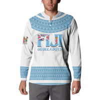 Custom Fiji Tapa Football Button Sweatshirt Go Bula Boy!