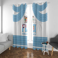 Custom Fiji Tapa Football Window Curtain Go Bula Boy!