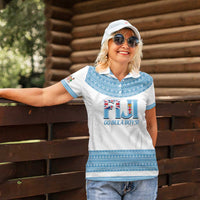 Custom Fiji Tapa Football Women Polo Shirt Go Bula Boy!