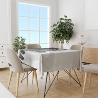 New Zealand Silver Fern Curling Personalised Tablecloth Aotearoa Kiwi Ponga Black White Version LT14 - Polynesian Pride