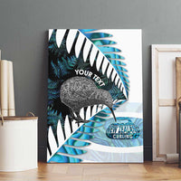New Zealand Silver Fern Curling Personalised Canvas Wall Art Aotearoa Kiwi Ponga Paua Shell Version LT14 - Polynesian Pride