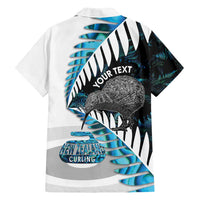 New Zealand Silver Fern Curling Personalised Family Matching Summer Maxi Dress and Hawaiian Shirt Aotearoa Kiwi Ponga Paua Shell Version - Polynesian Pride