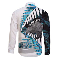 New Zealand Silver Fern Curling Personalised Family Matching Summer Maxi Dress and Hawaiian Shirt Aotearoa Kiwi Ponga Paua Shell Version - Polynesian Pride