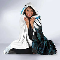 New Zealand Silver Fern Curling Personalised Hooded Blanket Aotearoa Kiwi Ponga Paua Shell Version LT14 - Polynesian Pride