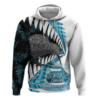 New Zealand Silver Fern Curling Personalised Hoodie Aotearoa Kiwi Ponga Paua Shell Version - Polynesian Pride