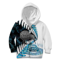 New Zealand Silver Fern Curling Personalised Kid Hoodie Aotearoa Kiwi Ponga Paua Shell Version - Polynesian Pride