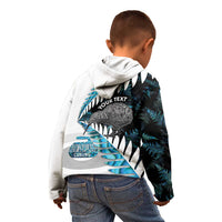 New Zealand Silver Fern Curling Personalised Kid Hoodie Aotearoa Kiwi Ponga Paua Shell Version - Polynesian Pride