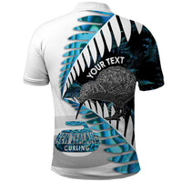New Zealand Silver Fern Curling Personalised Polo Shirt Aotearoa Kiwi Ponga Paua Shell Version LT14 - Polynesian Pride