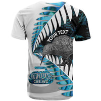 New Zealand Silver Fern Curling Personalised T Shirt Aotearoa Kiwi Ponga Paua Shell Version - Polynesian Pride