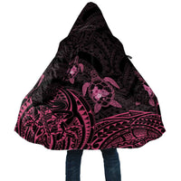 Pink Black Polynesia Floral Sea Turtle Cloak - Polynesian Pride