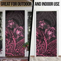 Pink Black Polynesia Floral Sea Turtle Door Cover LT14 - Polynesian Pride