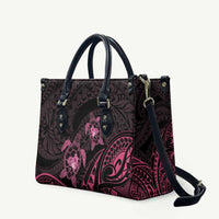 Pink Black Polynesia Floral Sea Turtle Leather Bag LT14 Black - Polynesian Pride
