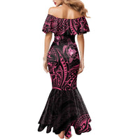 Pink Black Polynesia Floral Sea Turtle Mermaid Dress - Polynesian Pride