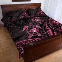 Pink Black Polynesia Floral Sea Turtle Quilt Bed Set LT14 - Polynesian Pride