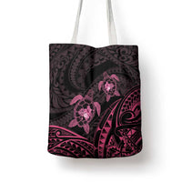 Pink Black Polynesia Floral Sea Turtle Tote Bag - Polynesian Pride
