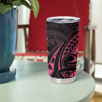 Pink Black Polynesia Floral Sea Turtle Tumbler Cup LT14 - Polynesian Pride